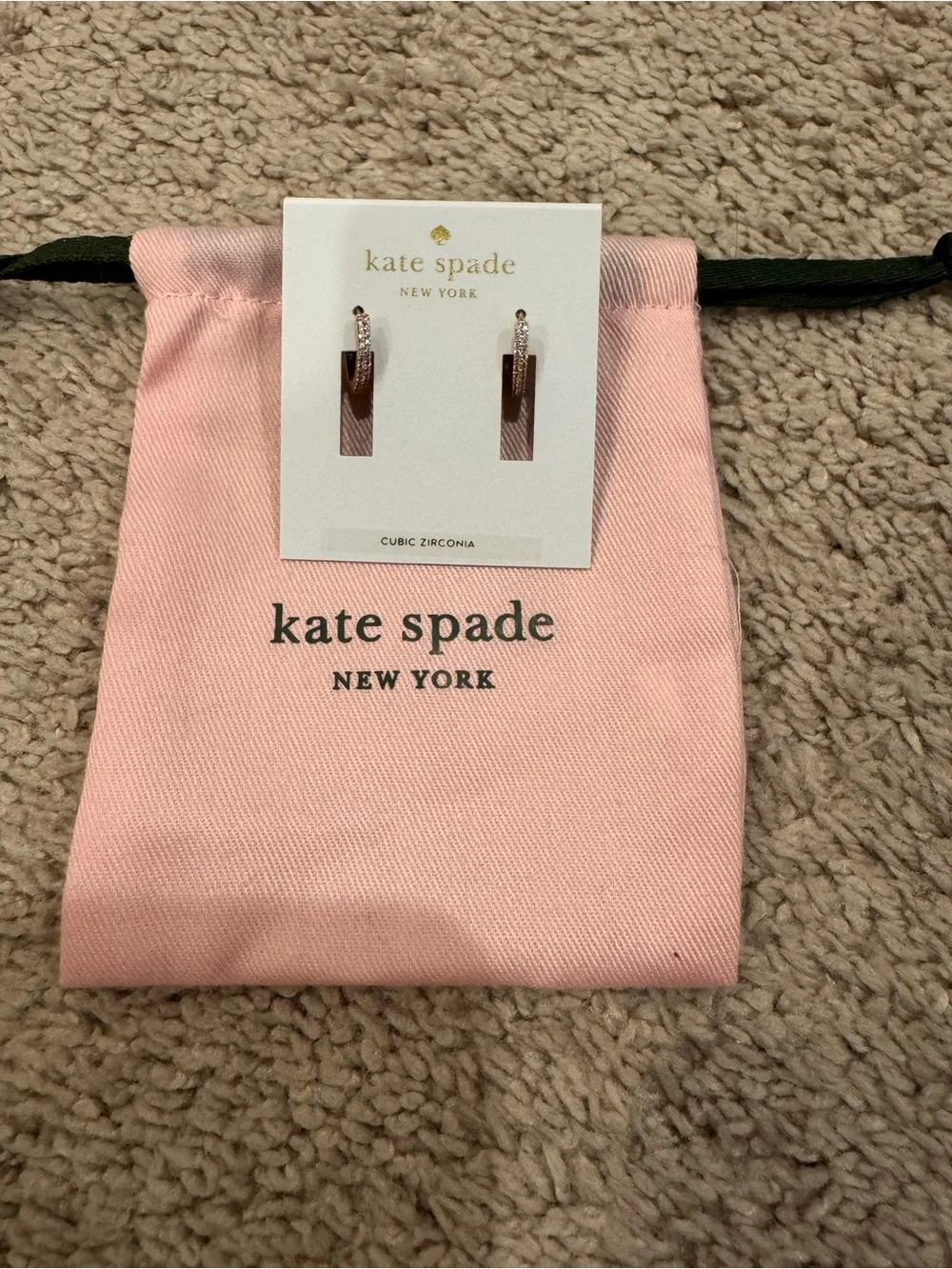 Kate Spade Cubic Zirconia Drop Earrings in Rose Gold